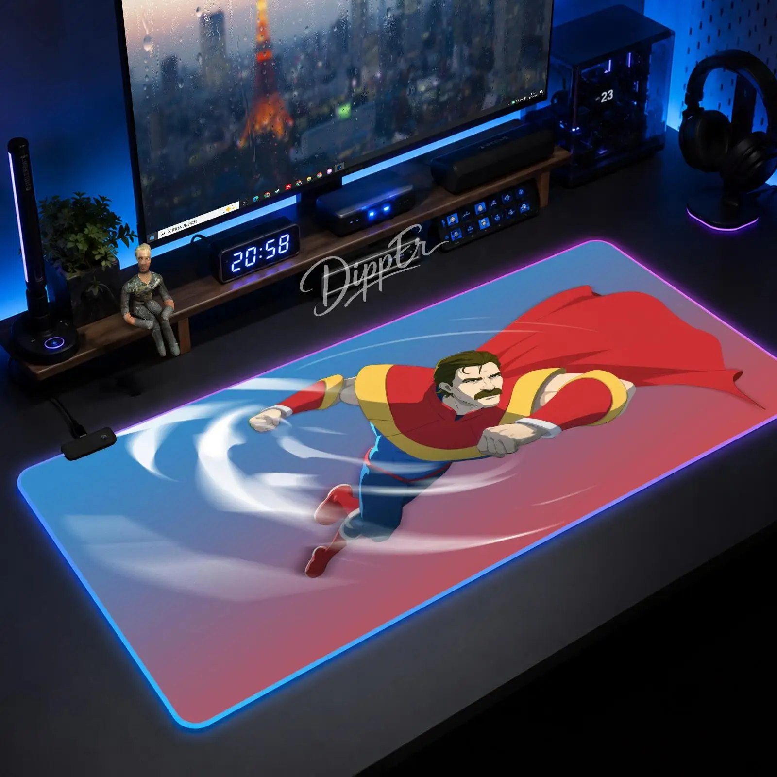 

Game Dispatch Mouse Pad Large Size LED Glowing Table Pad XXL Gaming Non-slip Rubber Mat With Backlight