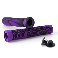 Soft Rubber Scooter Grips with Non-slip Stripes Bicycle Handlebar Grips with Handle Plug Anti-slip Rubber for Mtb for Scooters