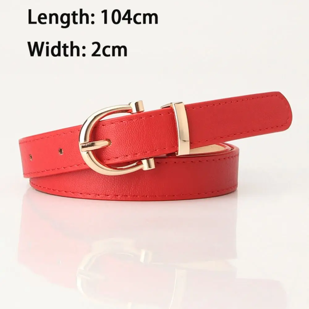 حزام نسائي بتصميم بسيط مع مشبك دائري ، أربطة سراويل قابلة للتعديل ، حزام خصر عتيق من الجلد الصناعي للجينز ، جودة عالية