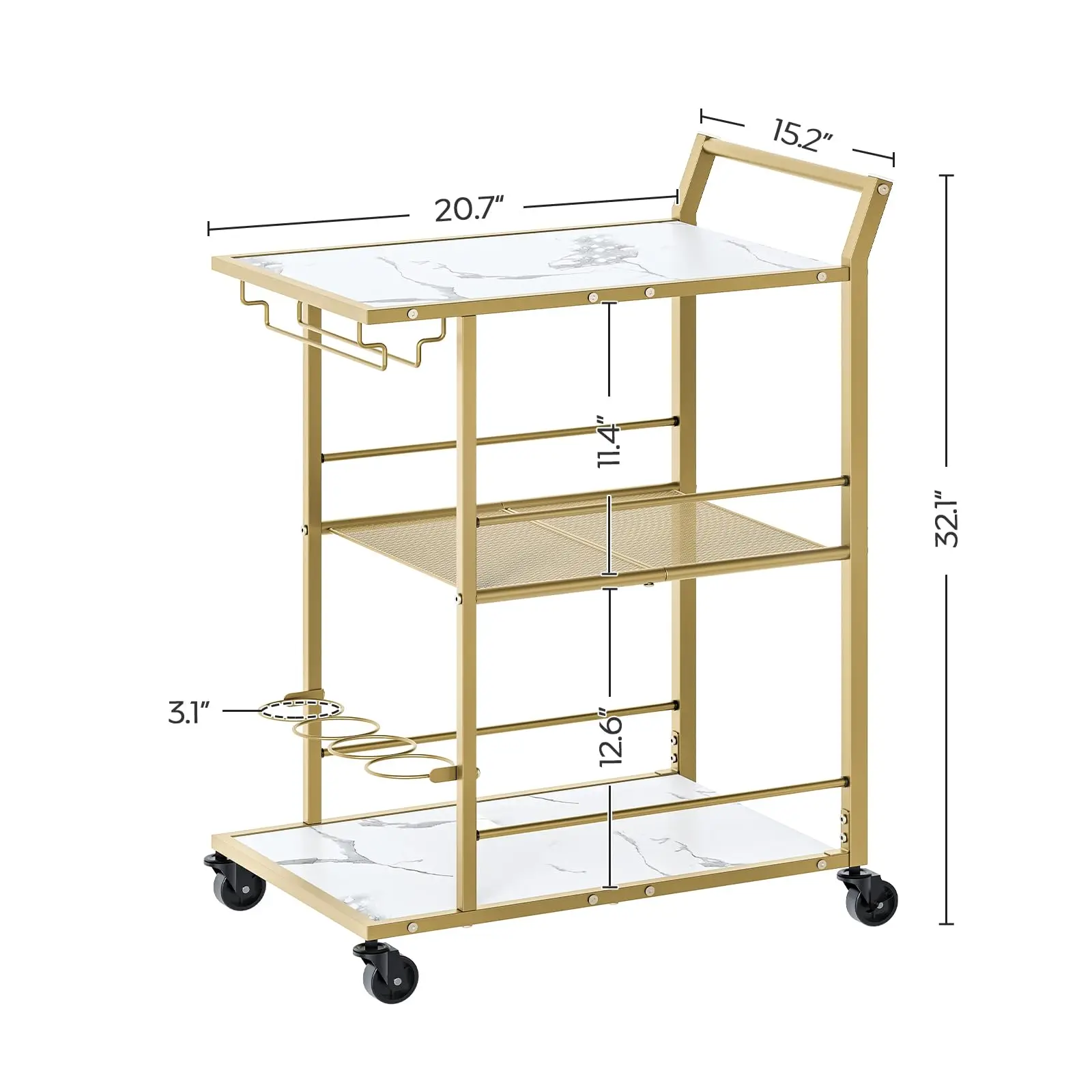 Fabriek Aangepaste Marmeren Keuken Serveren Vrachtwagens Voor Thuis Opslag Trolley Met Wijn Rack Houder Bar Truck Voor Hotel Restaurant