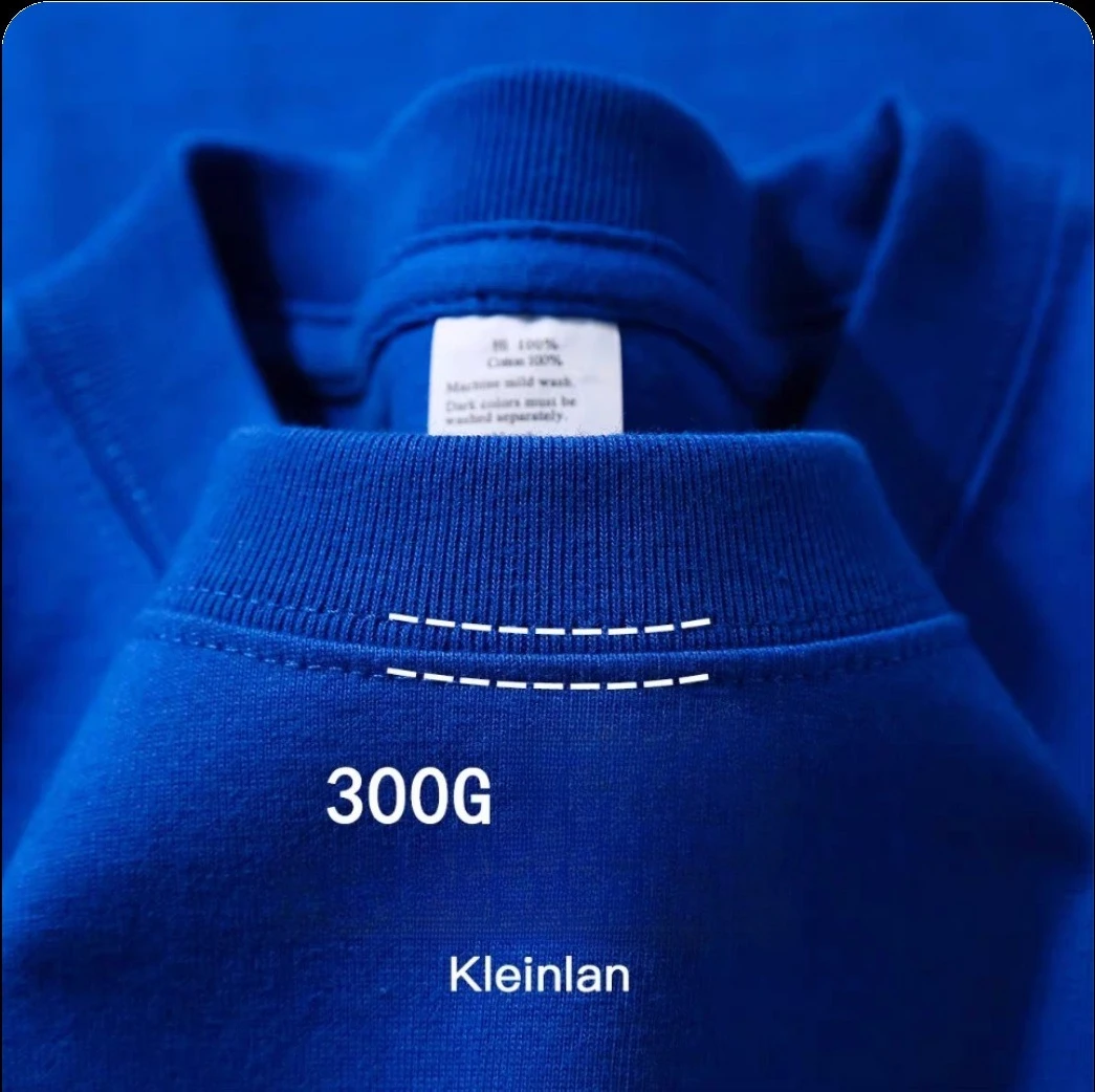 เสื้อยืดผู้ชายคุณภาพสูงสำหรับฤดูร้อน GSM 300G ผ้าฝ้ายเนื้อหนา คอกลม แขนครึ่ง ระบายอากาศได้ดี เสื้อยืดผู้ชายแบบใหม่