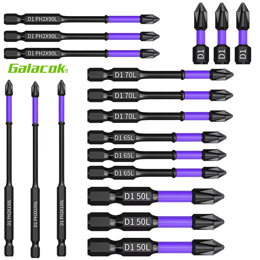

ADEA 6pc Upgraded High Hardness And Strong Magnetic Bit 25/65/70/90/150mm Non-slip High Hardness Hand Drill Screw Set