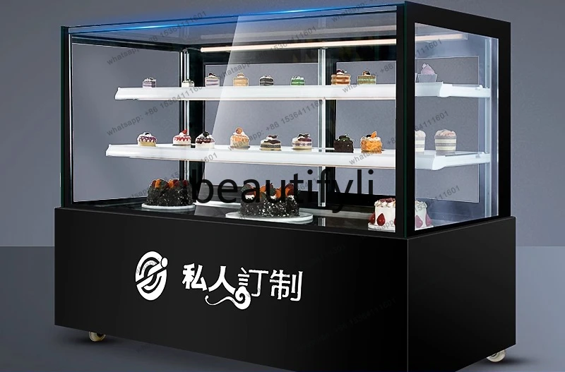 

Прямоугольный торт «Бесконечность», Охлаждаемая витрина, Коммерческое воздушное охлаждение, Морозильная камера для свежего чая с фруктовым молоком