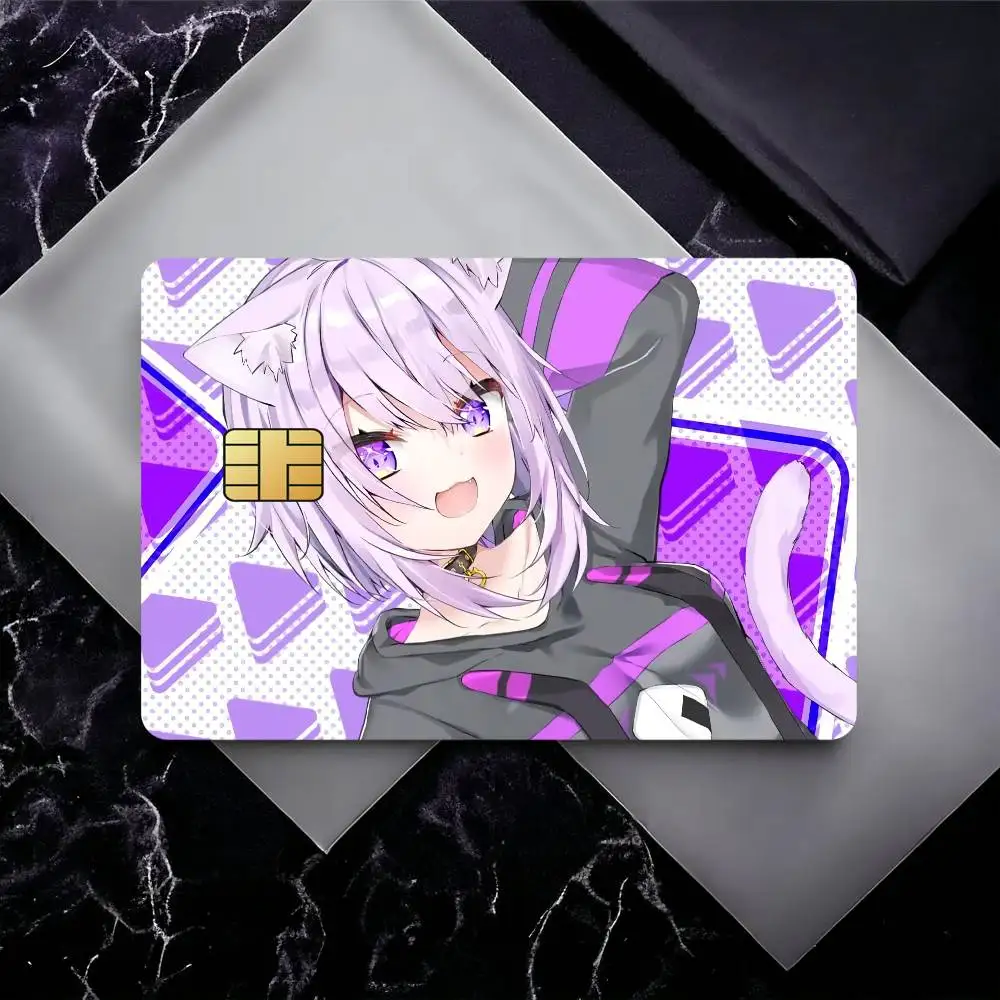 Cute N-Nekomata O-Okayu Credit Card Skin Stickers for Bank Card Bus Metro Card Sticker Waterproof Gift