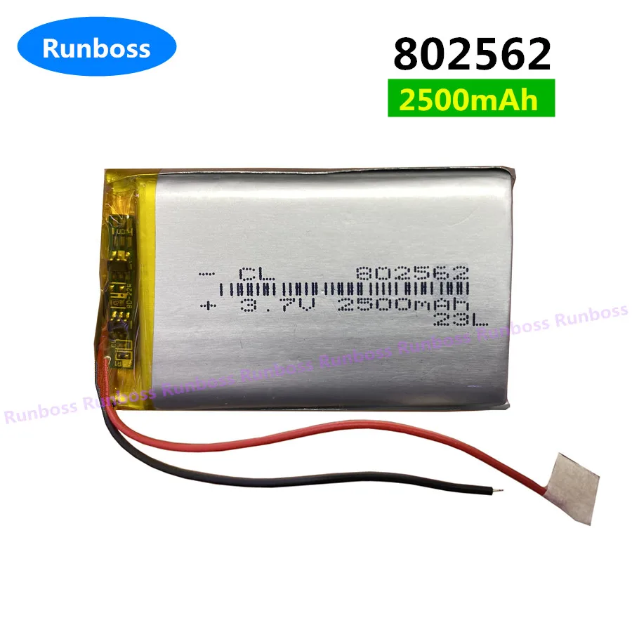 

1-4PCS 3.7V 2500mAh 802562 Lipo Polymer Lithium Rechargeable Battery For GPS PDA DVD Bluetooth Recorder Tablet PC E-book Camera