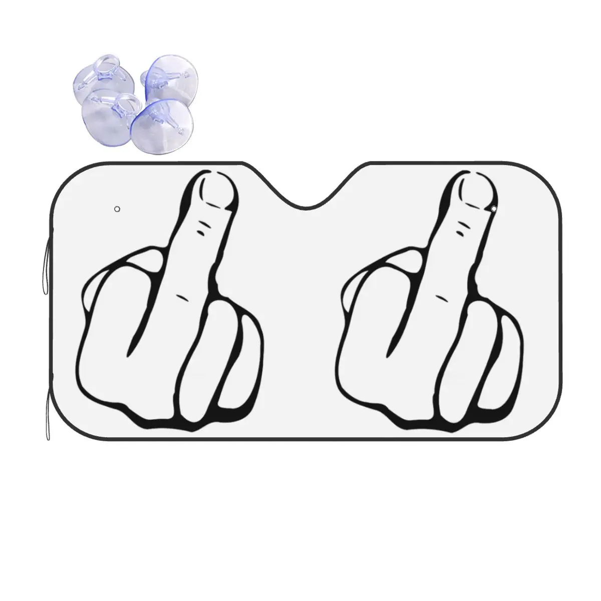 

Hand Gesture Design Middle Finger Shows Middle Fingers Sunshade Windscreen Car Front Windshield Window Sun Visor Covers