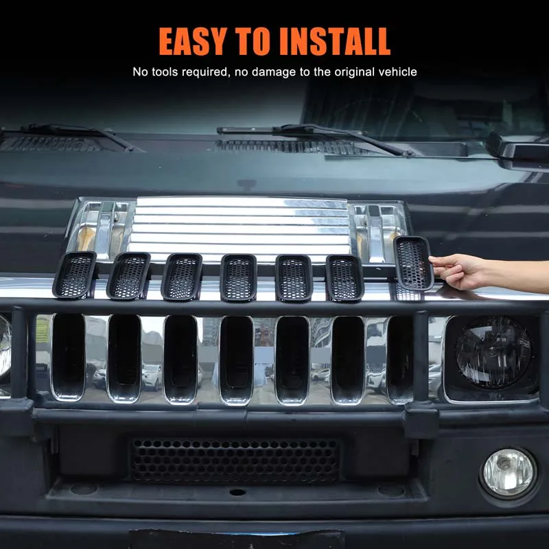 

Gao Ruying для Hummer H2 2003-2009 ABS черная передняя решетка автомобиля, накладка на экран с насекомыми, автомобильные аксессуары