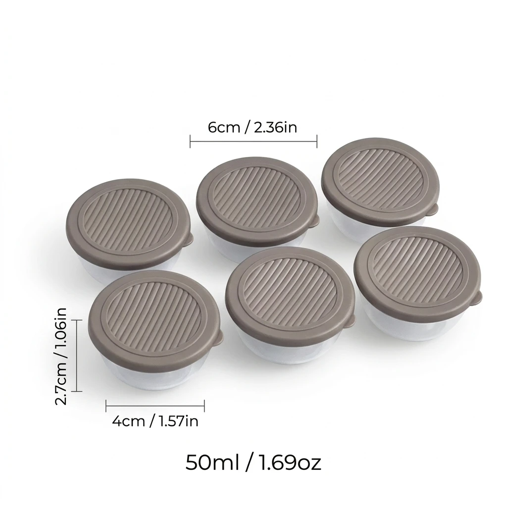 2/6 Stuks Mini Salade Saus Container Outdoor Draagbare Plastic Saus Cup Met Deksel Herbruikbare Lekvrije Moer Snack Voedsel opbergdoos