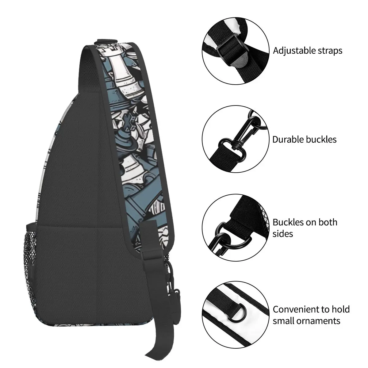 Schaken Master Crossbody Borst Tassen Zakken Travel Pack Messenger Sport Tieners Schoudertas Unisex