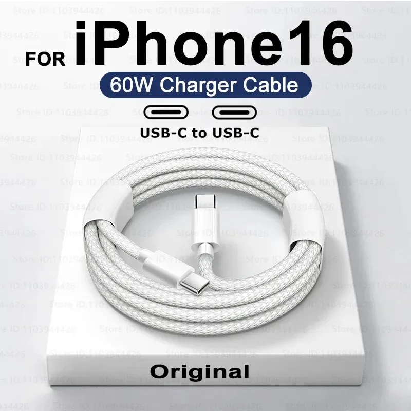 

Original 60w Type-C Fast Charger Cable For Apple Iphone 16 15 Pro Max Plus Type C Fast Charging Cable