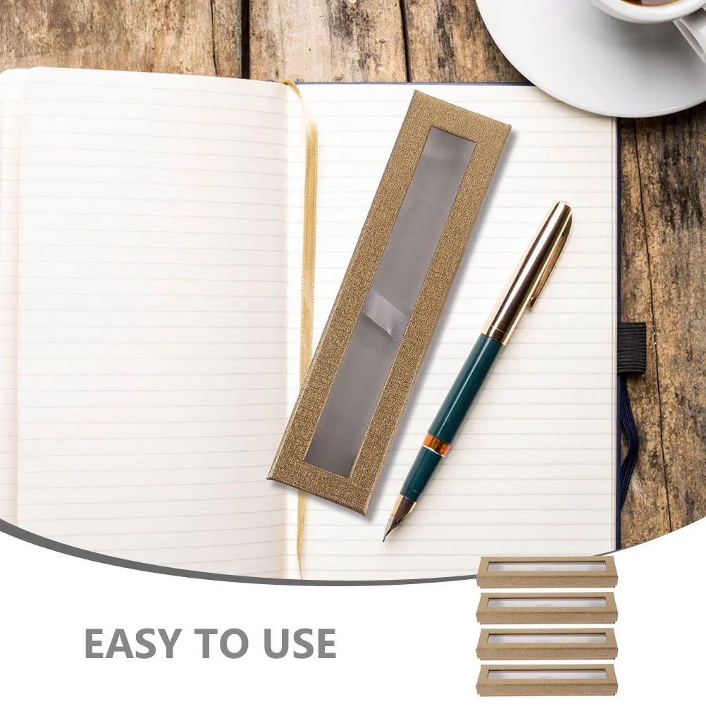 

4pcs Empty Pen Boxes Gift Signature Pencil Case Organizer for Pens Display Storage Travel Business Compact Portable for School