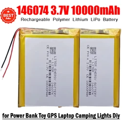Brand new 3.7V 10000mAh 136074/146074 Rechargeable Polymer Batteries Lipo Li-Po for Power Bank Toy GPS Laptop Camping Lights Diy