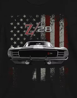 Vintage Camaro Z28 American Muscle Car Patriotic T-Shirt 100% Cotton O-Neck Summer Short Sleeve Casual Mens T-shirt Size S-3XL