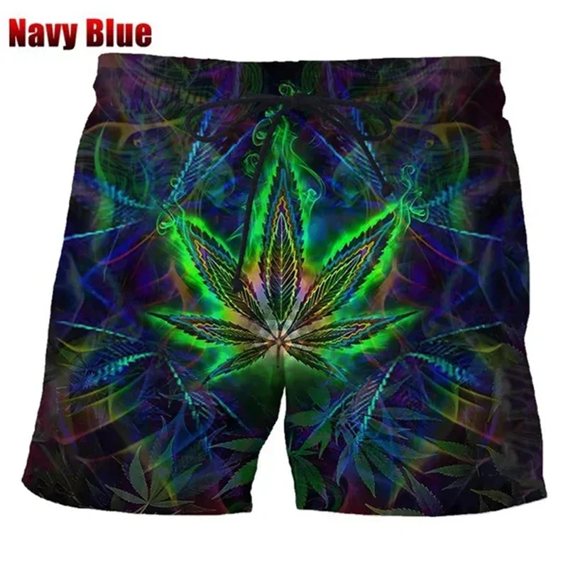 Summer New Cool 3d Weeds Green Leaves Print Shorts Men\'s Fashion Casual Shorts Sports Beach Shorts Ropa Hombre Swimsuit Trunks