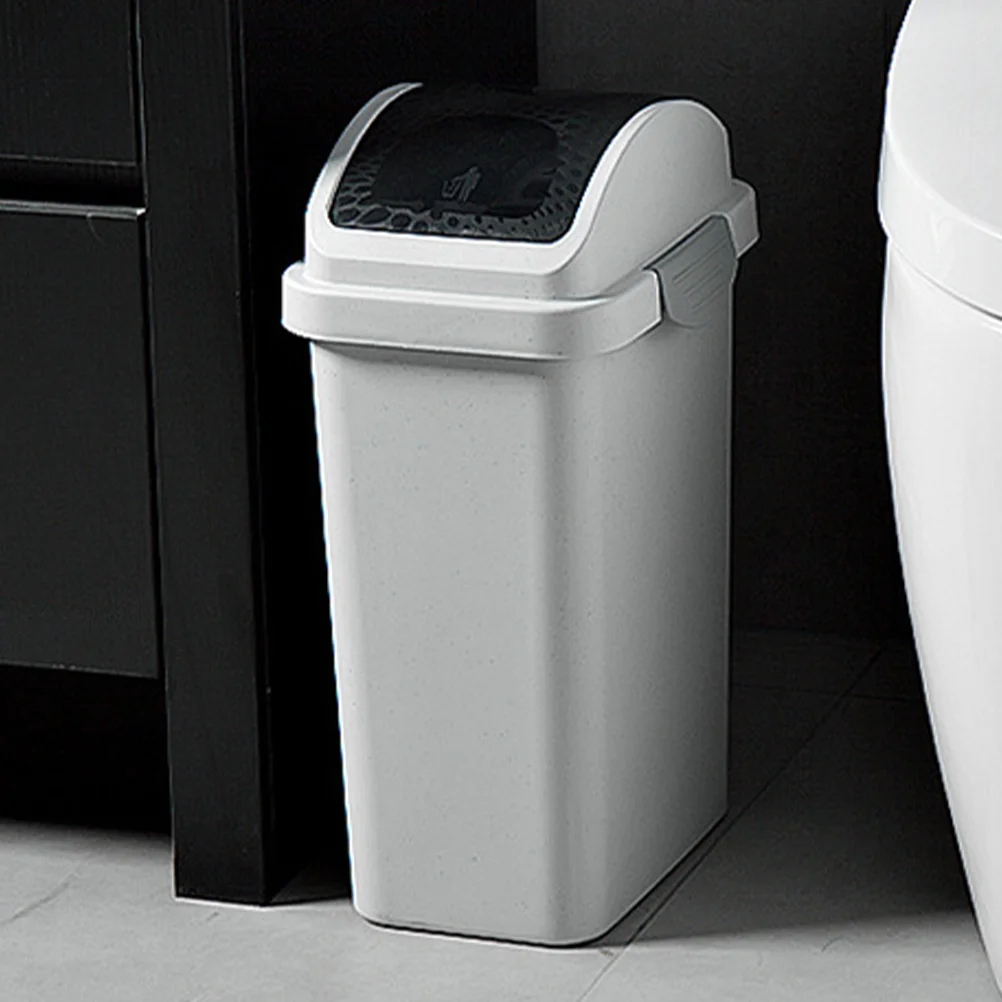 

Trash Can with Swing Top Lid Rubbish Bin Household Garbage Can Garbage Bucket Plastic Swing Bin Trash Can