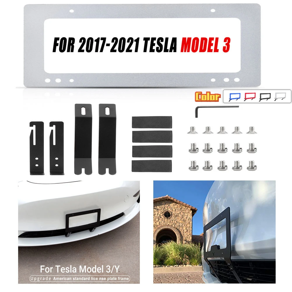 

Рамка номерного знака автомобиля для Tesla Model 3 Model Y, держатель рамки переднего знака без отверстия, стандарт США, алюминиевый сплав, ремонт 2017-2021