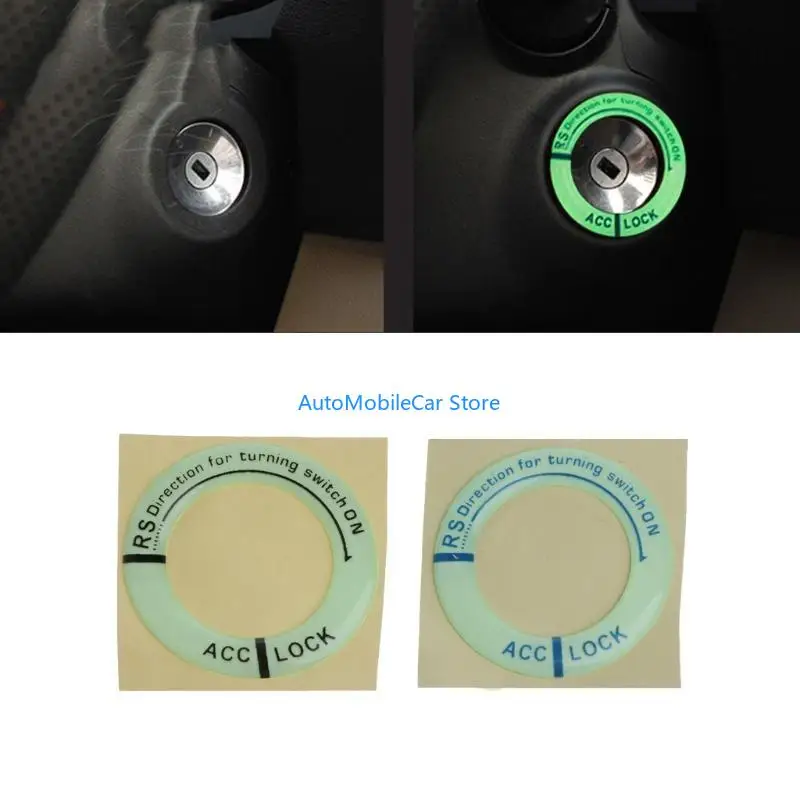 G8TE Creative Ignition Switch Sticker Glow for Key Ring Hole Decal Cover for Car Motorbike Gift for Friends