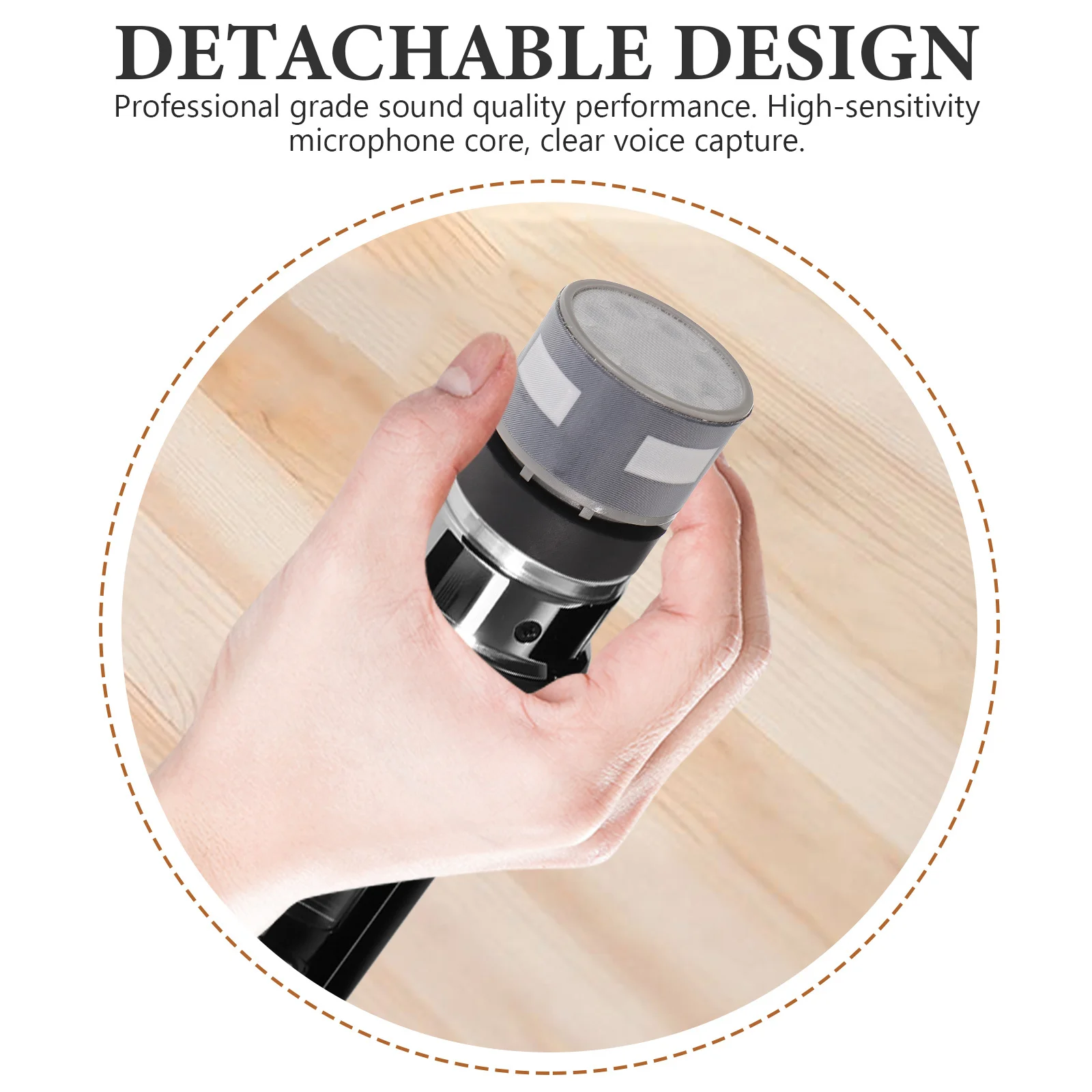 

Professional Grade Condenser Mic Core High Sensitivity Capture Detachable Design for Ktv Concerts Lectures Recording