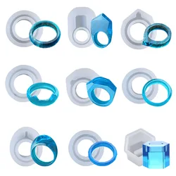 6 styles Silicone Mold jewelry finger ring mold Resin Silicone Mould handmade tool DIY Craft epoxy resin molds size16/16.6/17mm