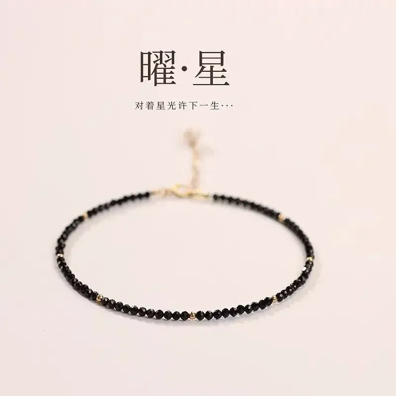 

Extremely Fine Natural Stone Black Crystal Bracelet Gifts ForWomen's Ins Jewelry 2024 New Style Popular Super Fine Hand String