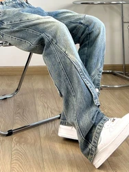 Bootcut Trousers New Rock Low Rise Jeans for Men Summer Punk Flared Hip Hop Man Cowboy Pants 2025 Trend Classic Original Soft Xs