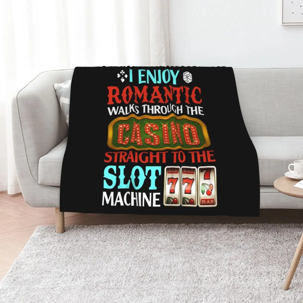 Fun Slot Machine & Gambler Outfit I Casino Vegas Throw Blanket Sofa Quilt Blankets For Sofas bed plaid Plaid Soft Plaid Blankets
