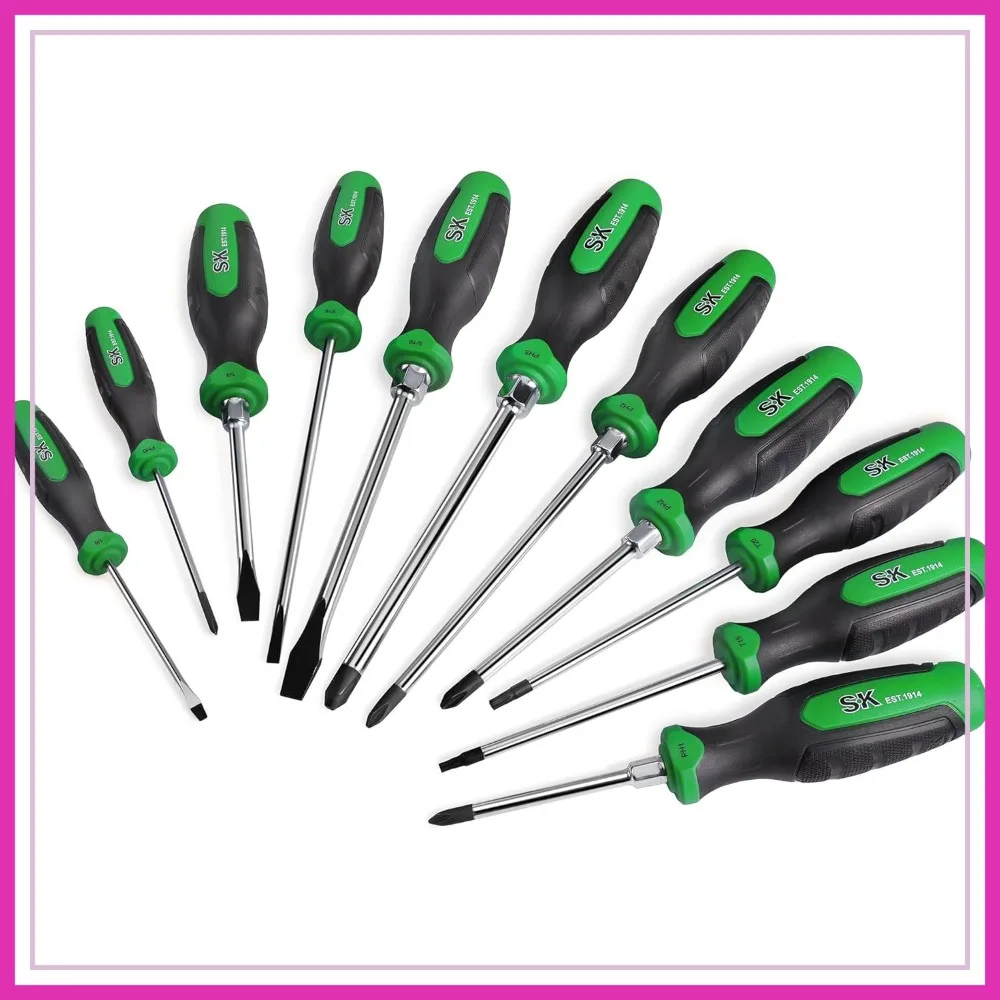 

11-Piece Magnetic Screwdriver Set with Slotted, Phillips, Star Bits, S2 Steel, SureGrip Handle