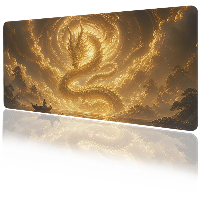 Mouse Pad Golden Coiling Dragon Clouds Gamer XL Custom Home HD Mousepad XXL keyboard pad Soft Office Carpet PC Mice Pad