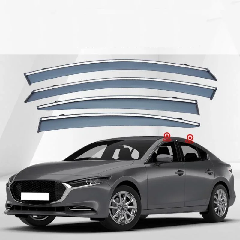 Window Visor Rain Guard Side Window Deflector Weather Shield For Mazda 3 Axela 2003 2004 2005 2006 2007 2008 2009 2010 2011-2023