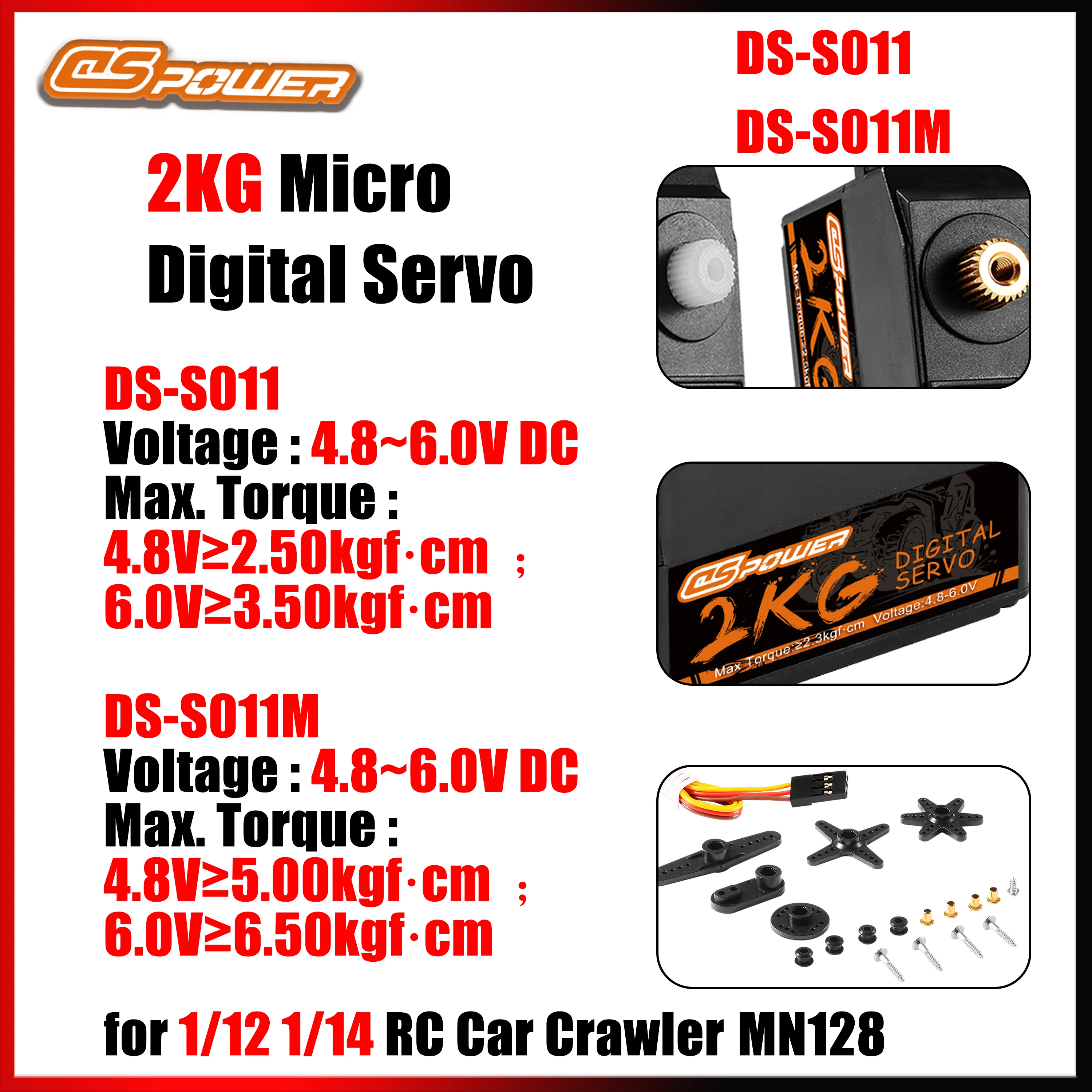 DSPOWER 2KG デジタルメタル/プラスチックギアサーボ 4.8~6.0V モーター 1/12 1/14 RCカー クローラー MN128 ヘリコプター ドローン ボート おもちゃパーツ用