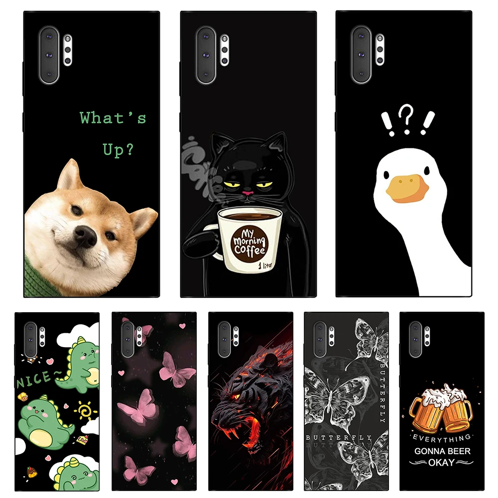 For Samsung Galaxy Note 10 Plus Case Cute Flower Soft Liqiud Silicone Phone Cases For Samsung Galaxy Note 10 Funda Back Cover