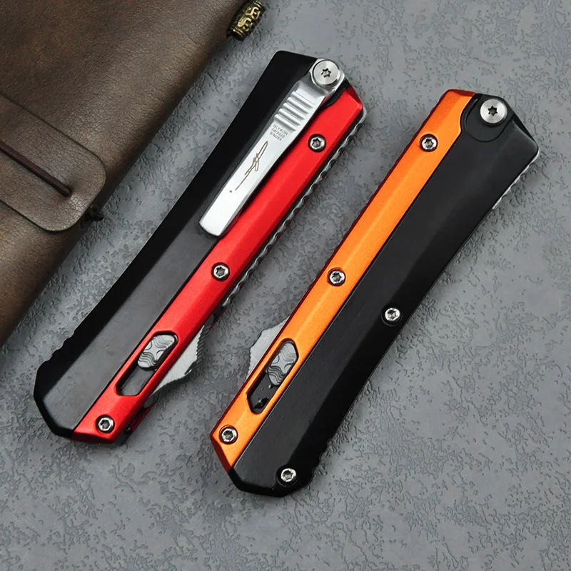 Glykon Micro OTF Knife Tech Pocket Knives M390 Blade Outdoor Camping Self Defense Zinc Aluminum Alloy Handle Utility EDC Tools