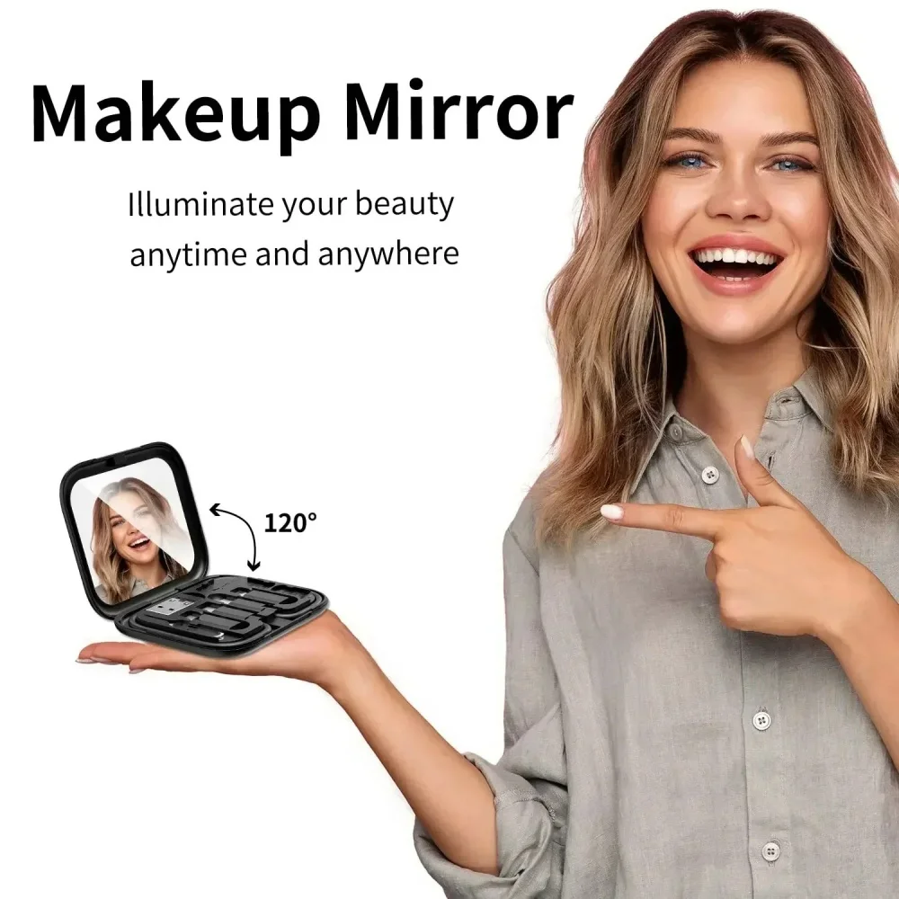 60 واط 4 في 1 كابل مزدوج من النوع C مجموعة سلك شحن سريع صغير صندوق تخزين مع حامل هاتف المحمول لشاومي/هواوي/سامسونج/آيفون