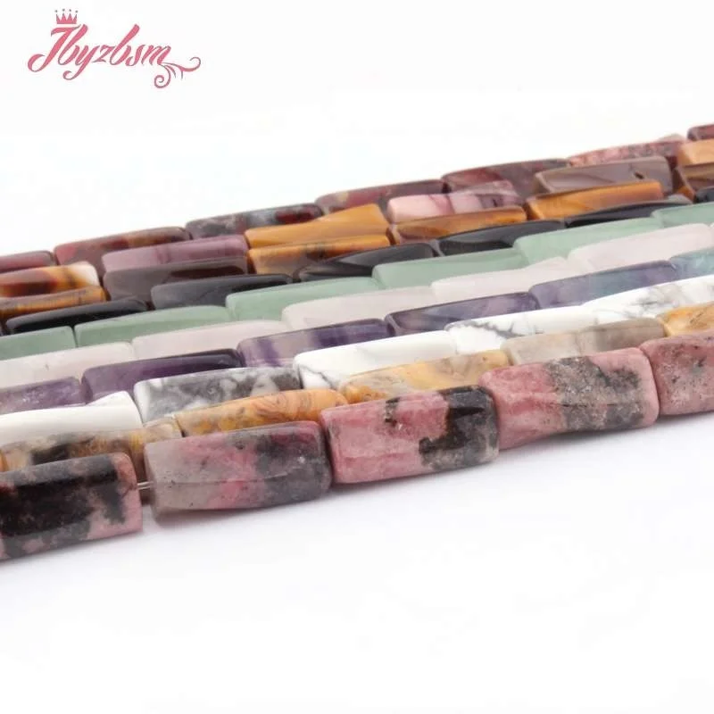 8x20mm Column Twist Rhodonite Agates Jaspers Natural Stone Loose Beads for DIY Women Men Necklace Bracelet Jewelry Making 15