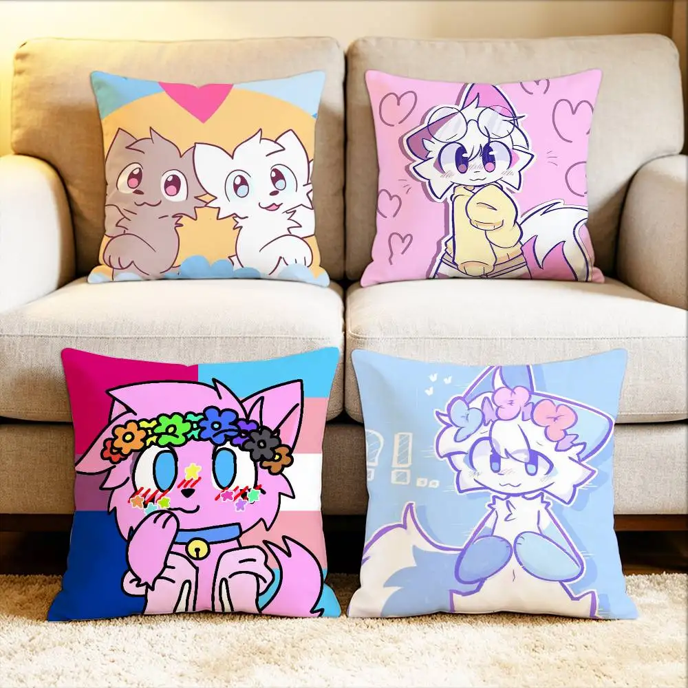

For Gay Lgbt Lesbian Boykisser Cat Various Sizes Square Pillow Case For Car Home Bedchamber Decor