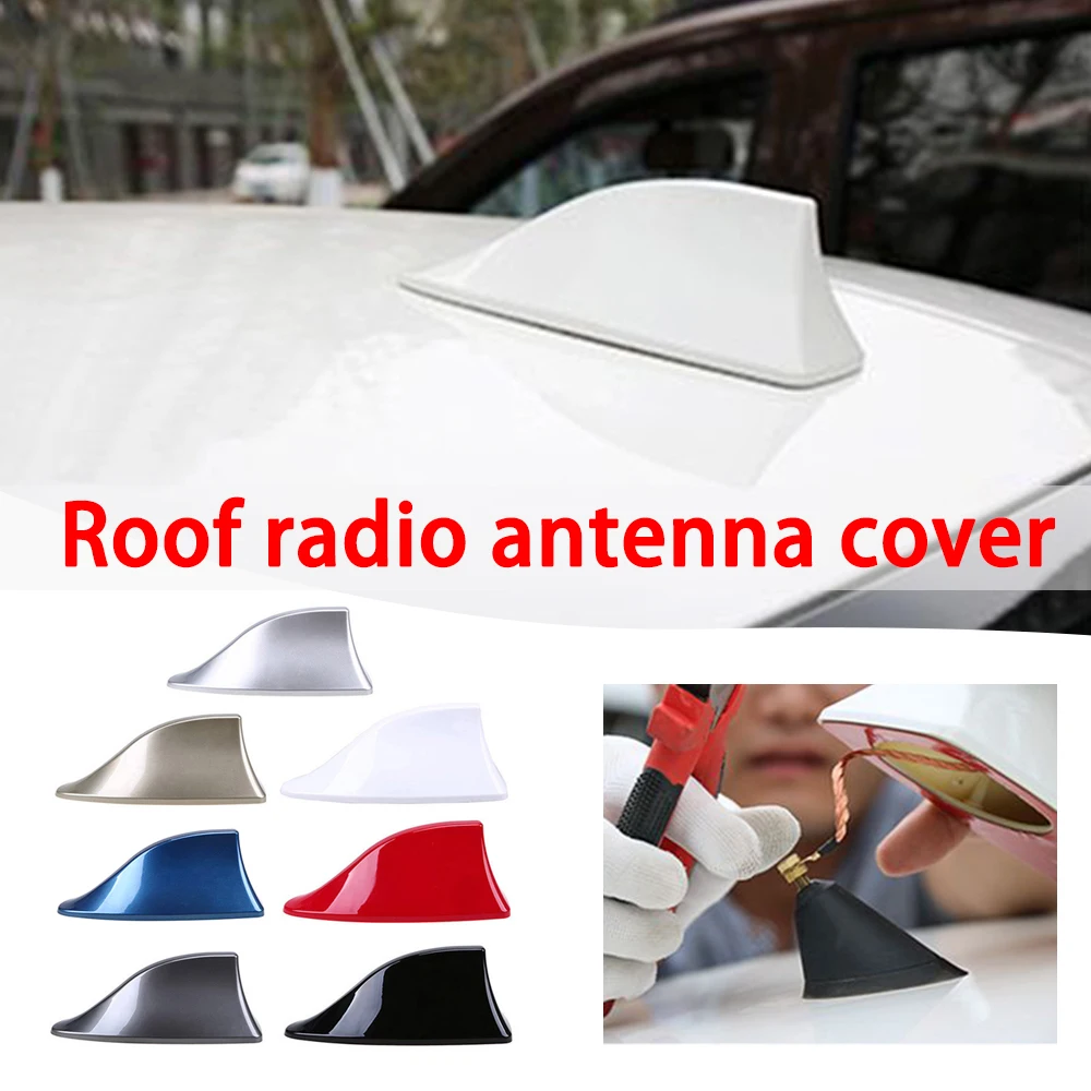 Car Roof Radio Antenna Cover Car Shark Fin Antenna Tape Base Designed For FM/AM Reception Car Antenna Replacement For Cars Truck