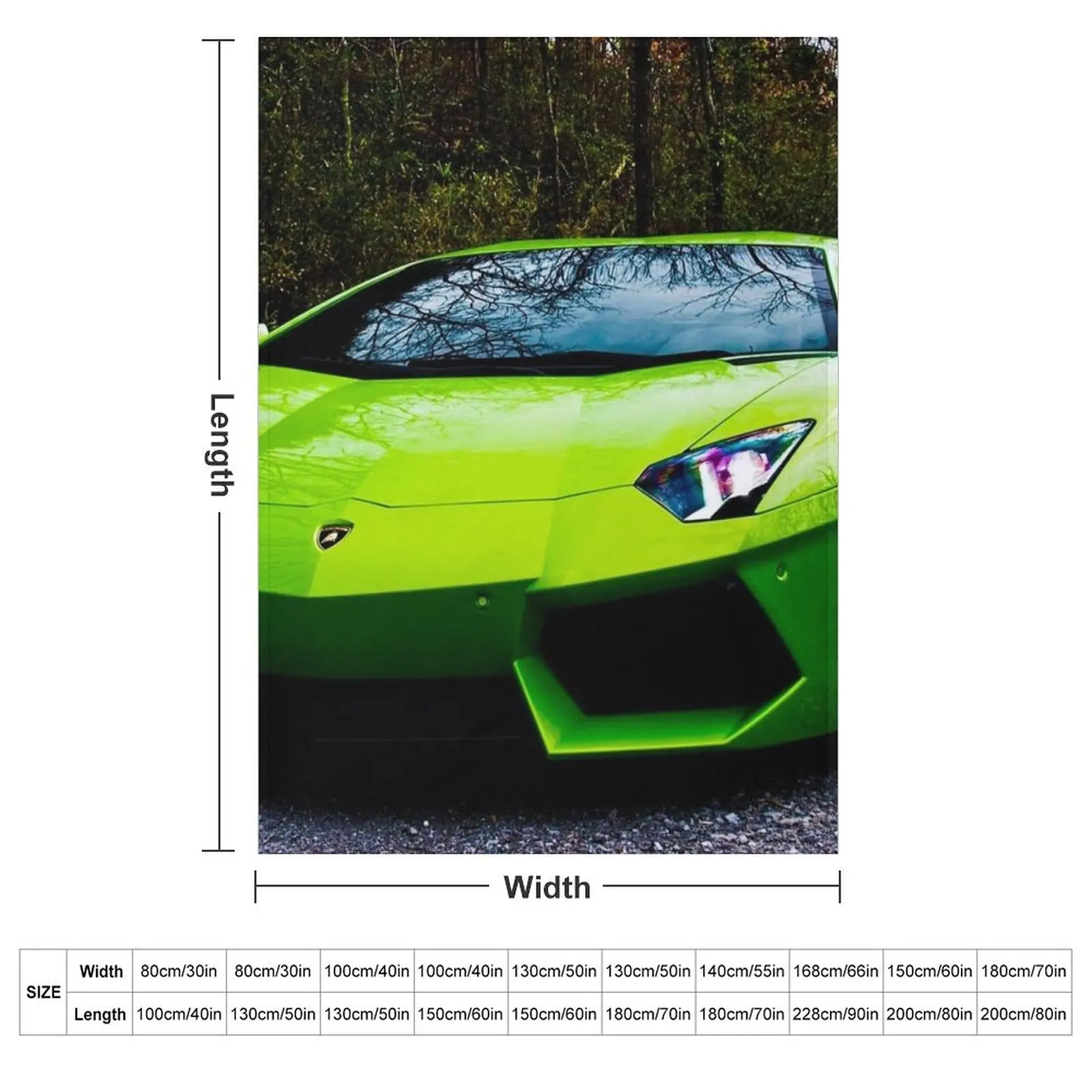 Green Lamborghini Throw Blanket Single Luxury Thicken Decorative Beds Blankets