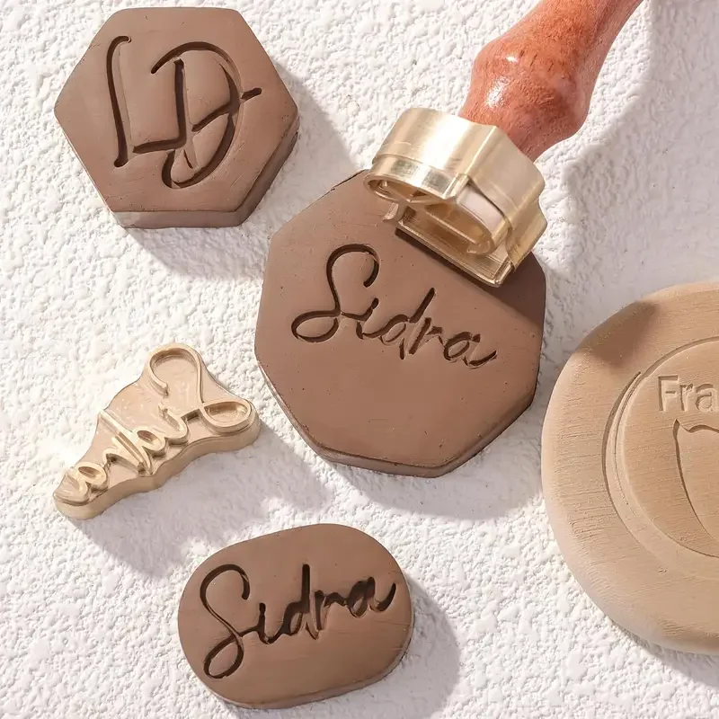 Tampon en argile personnalisé pour poterie tampon en céramique tampon de savon cadeau pour potier tampons en polymère tampons en céramique pour tampon de poterie personnalisé