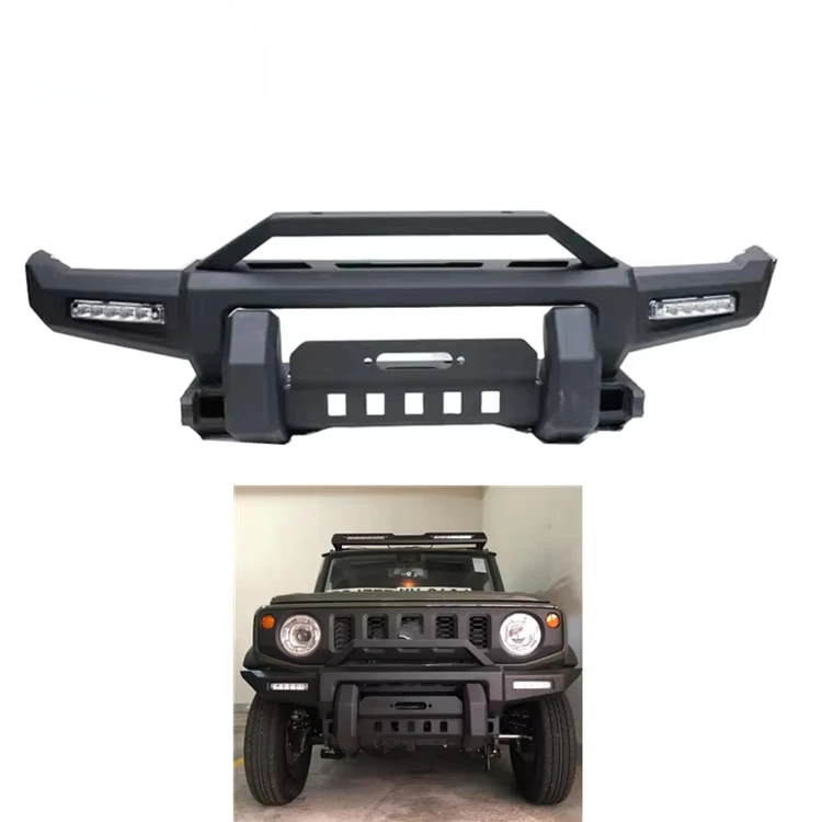 Hot Sell Bull Bar Steel Heavy Duty Steel Front Bumper With Lights For Jimny 2018 2019 JB74