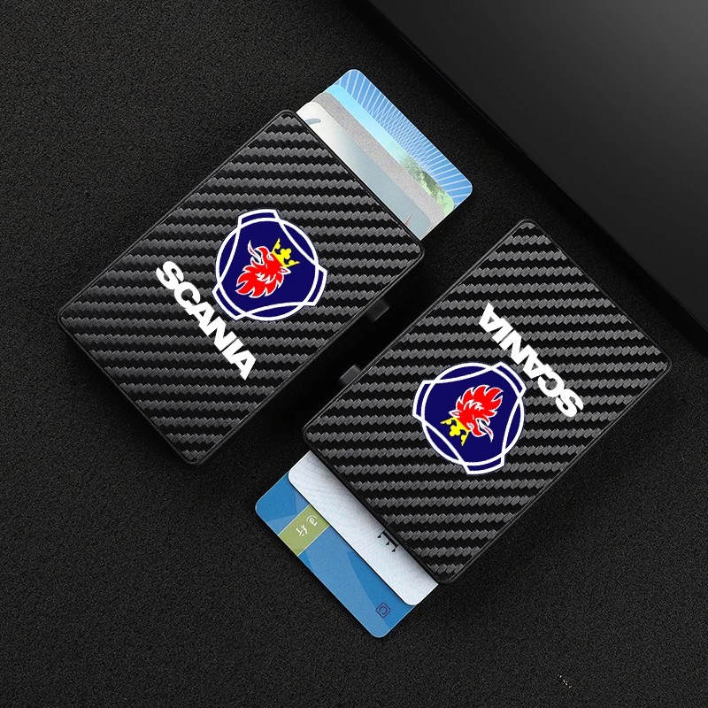 For Scania K250 K280 K310 K320 K490 SERIE G P S Scania RFID Anti-theft Carbon Fiber luxury Card Holder Bank Credit Pop Up Wallet