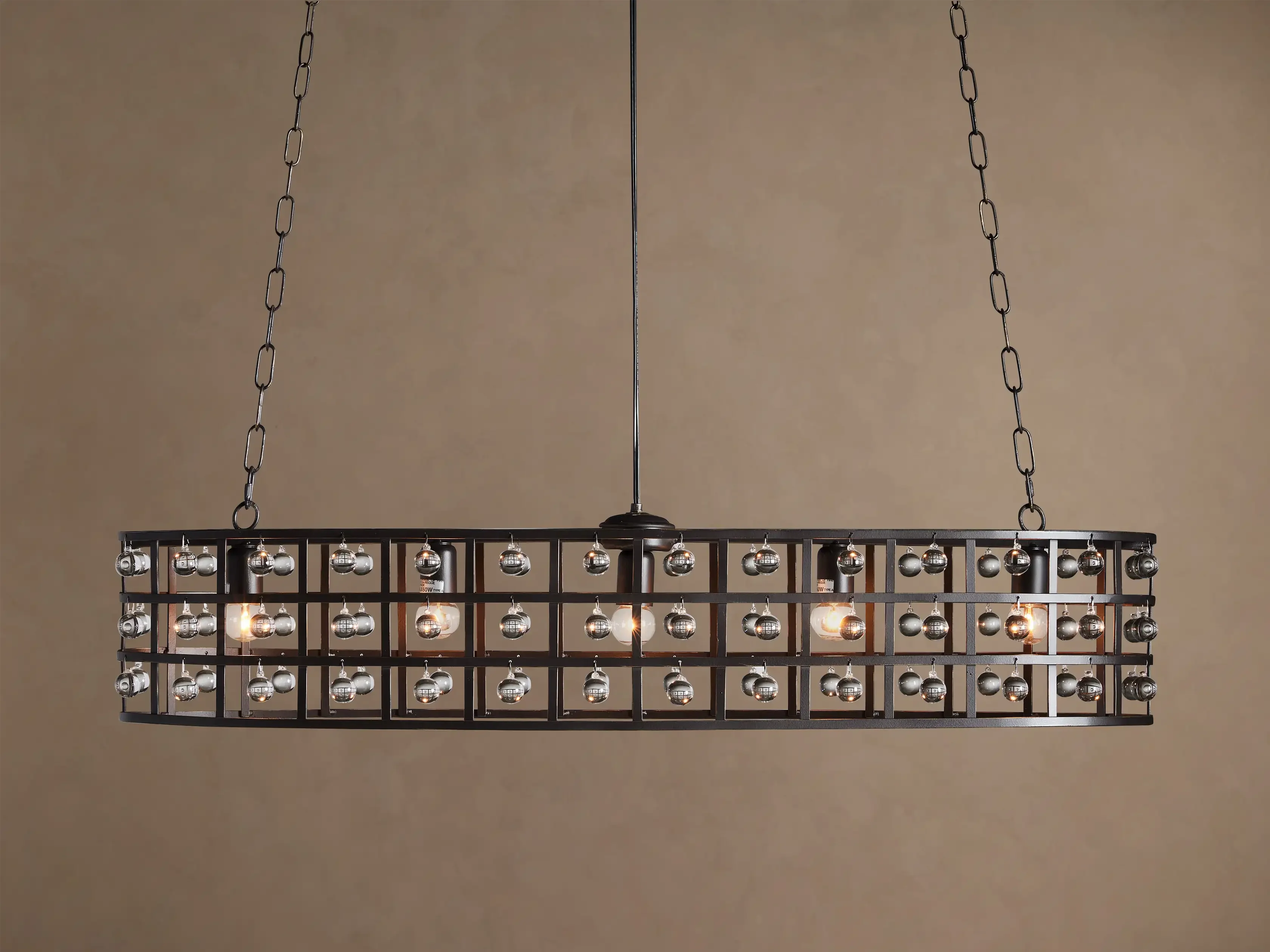 Vintage Creative Pendant Light Fixtures Kitchen Dining Room Ceiling Hanging Lights Decoration Black Round Crystal Chandelier