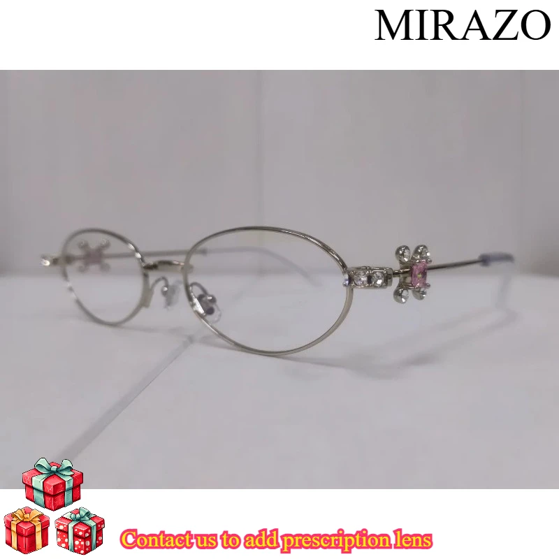 

2025 Ultra Light Titanium GM Oval Glasses Frame Female Gem Series ORING Myopia Anti-blue Light Glasses