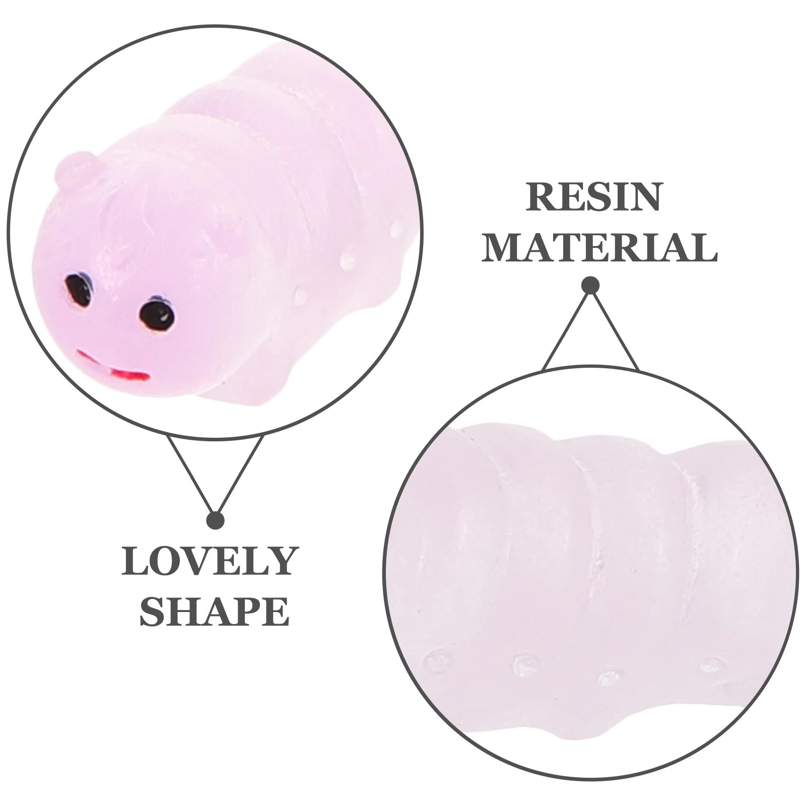 

30pcs Night Glow Mini Worm Figurines Resin Small Decor For Bonsai Aquarium Desk Garden Miniature Landscape Ornament Garden