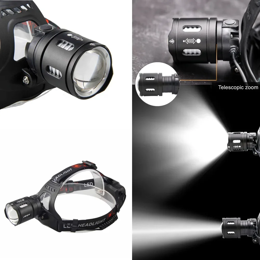 Powerful XHP70.2 XHP50.2 LED Headlamp Headlight USB Rechargeable Zoom Head Torch with 18650 battery Outdoor Fishing Lantern