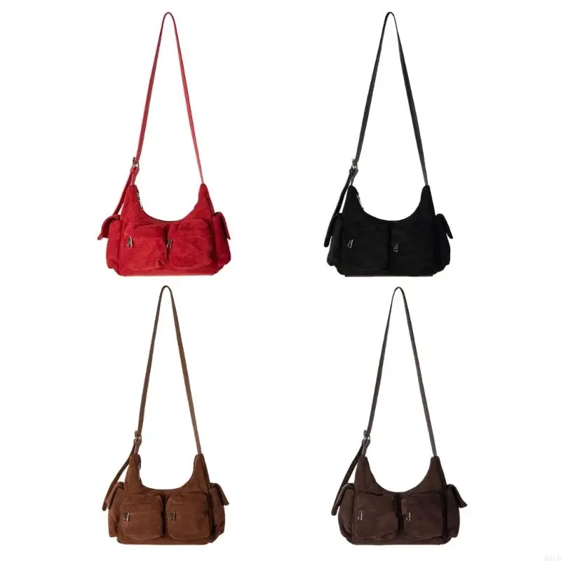 

D0UD Retro Crossbody Bag for Women and Girls Leather Shoulder Purse Adjustable Strap