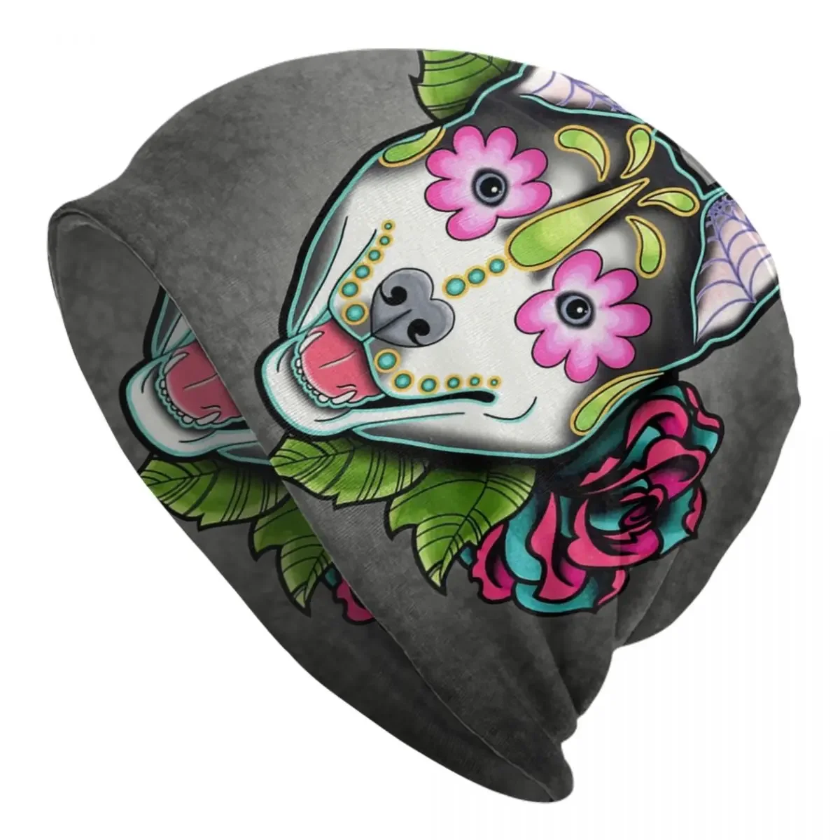 Day Of The Dead Husky Bonnet Hats Hip Hop Knitting Hat For Men Women Autumn Winter Warm Sugar Skull Dog Skullies Beanies Caps