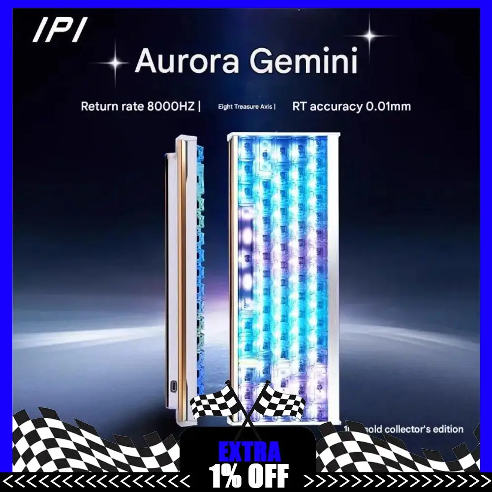 

IPI Aurora Platinum Collection Edition Gemini Eight Treasure 65 Магнитная ось 8 кГц Механическая клавиатура для игр Киберспорт