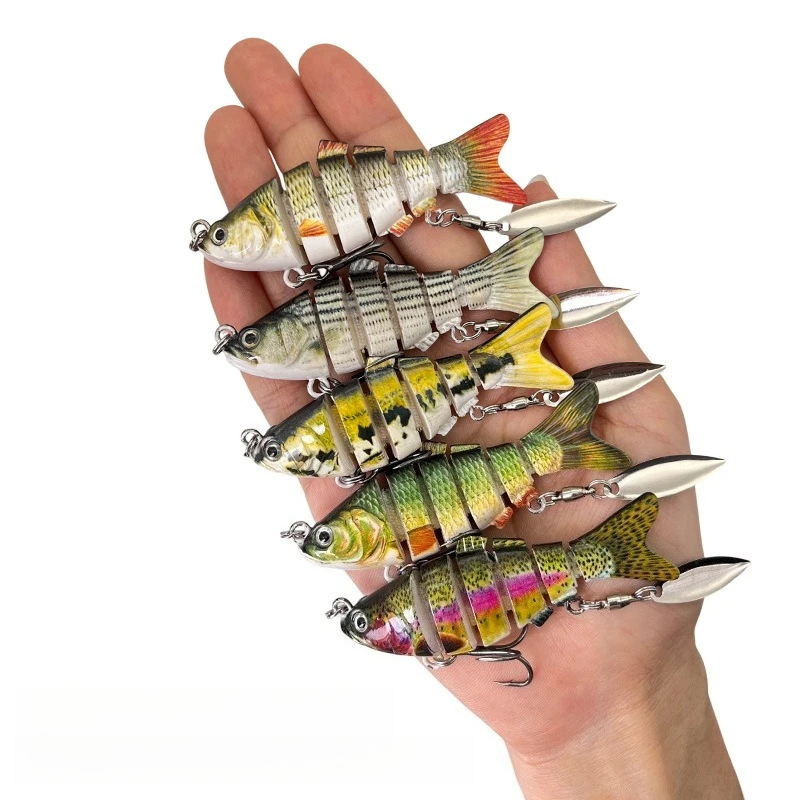 

2pcs Mini 8.5g 7cm Multi Segment Fishing Lure 6 Segment Sea Saltwater Bionic Swimbait Simulated Crankbait Bass Killer Tackle