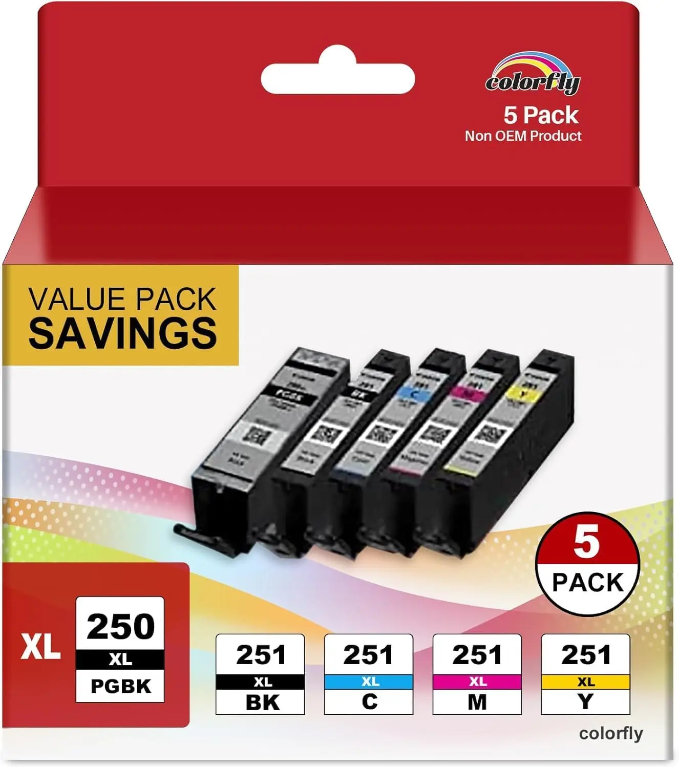 

5-Pack Ink Cartridges Replacement for Canon MX922 MG5520 IP8720 IX6820, High Yield