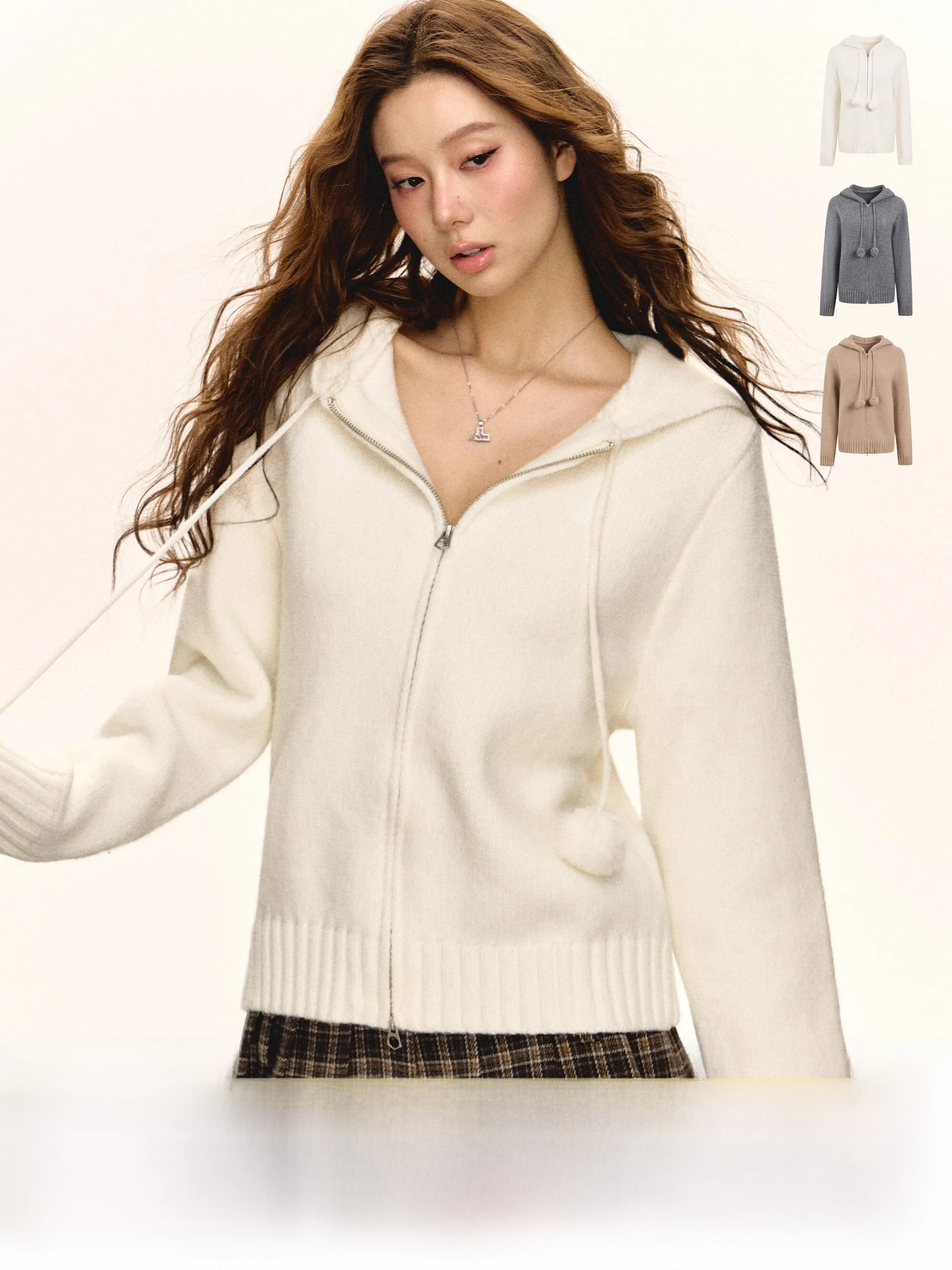 

Ariseism American Style Vintage Loose Fit Zipper Hoodie Sweater Women's Autumn New Arrival Casual Comfortable Long Sleeve